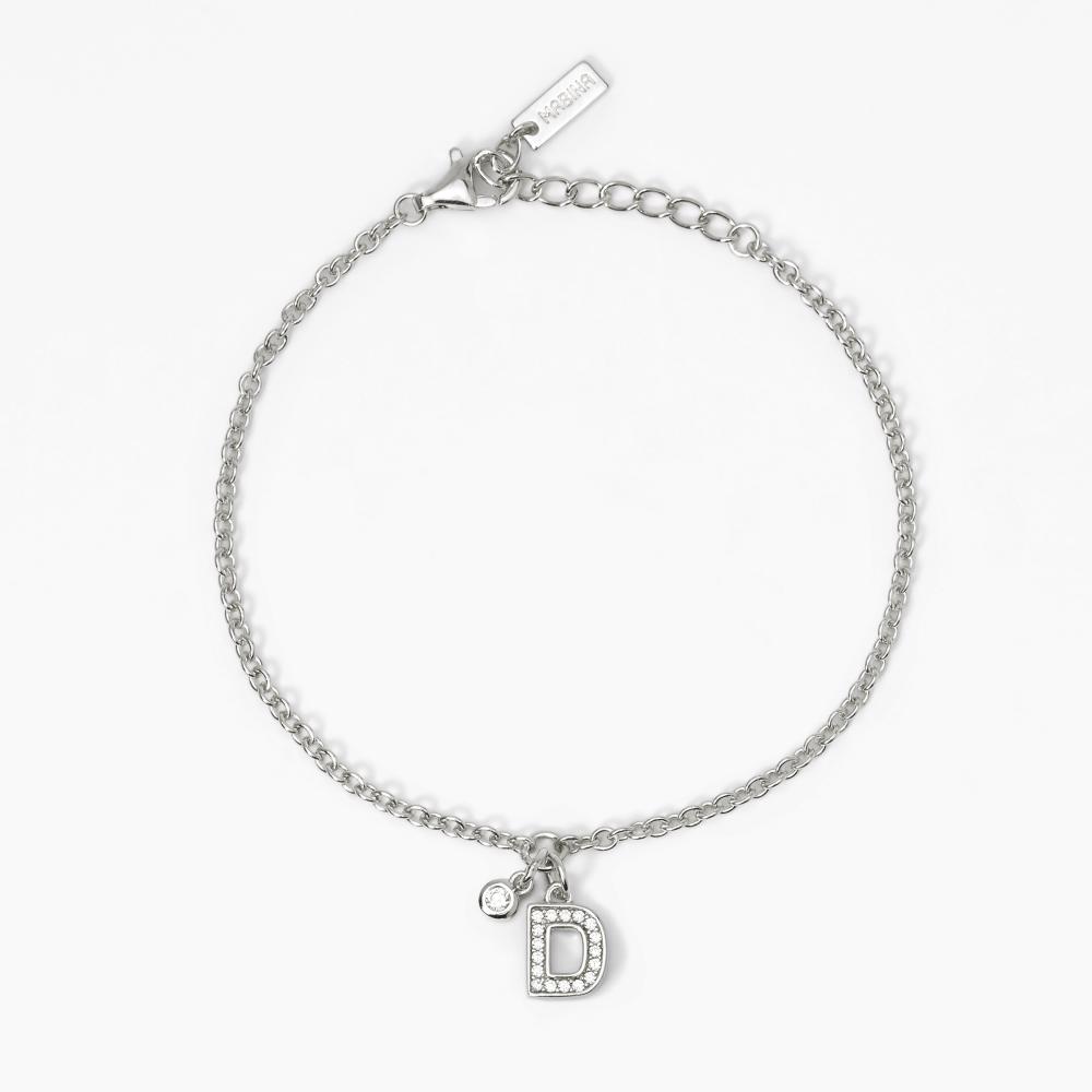 Mabina Gioielli Bracciale Lettera Equot;dequot; A, B, Cool, Taglia: Unica