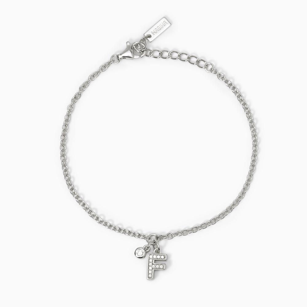 Mabina Gioielli Bracciale Lettera Equot;fequot; A, B, Cool, Taglia: Unica