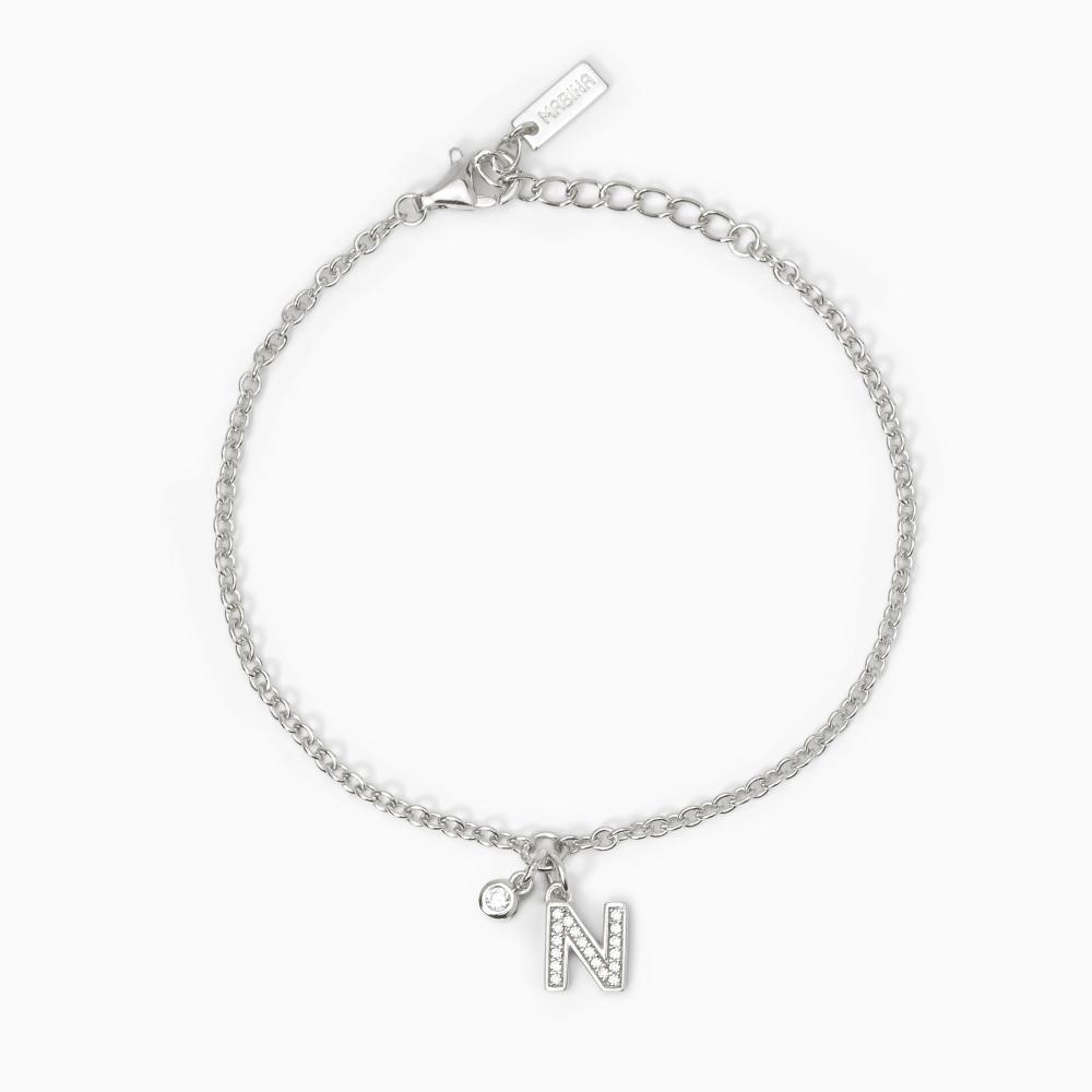 Mabina Gioielli Bracciale Lettera Equot;nequot; A, B, Cool, Taglia: Unica