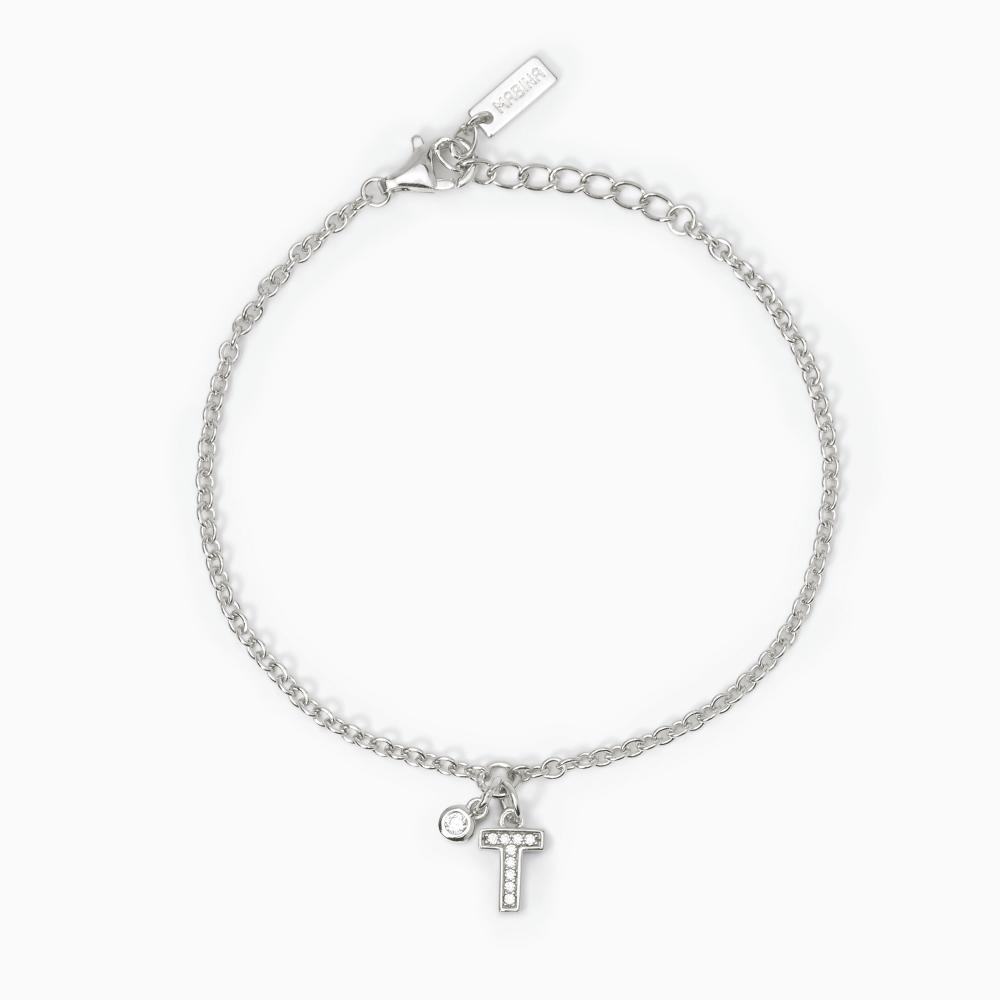 Bracciale Donna In Argento 925 Con Iniziali E Cuore Infinito | Regolabile, Regalo Perfetto Per Natale E Festa Della Mamma