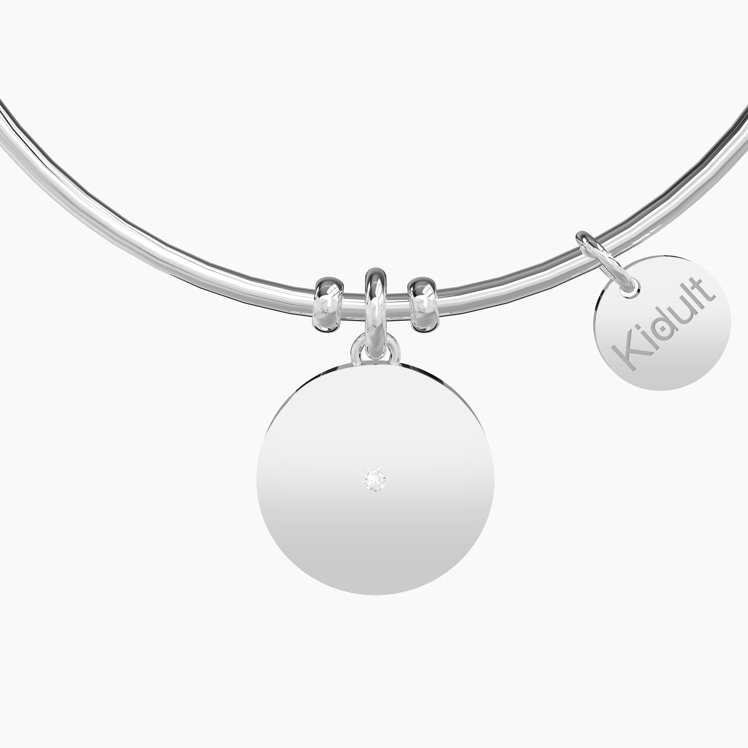 Bracciale Dell'Amicizia Philip Jones Con Lettera V E Cristalli Zircondia – Regolabile, Placcato Argento