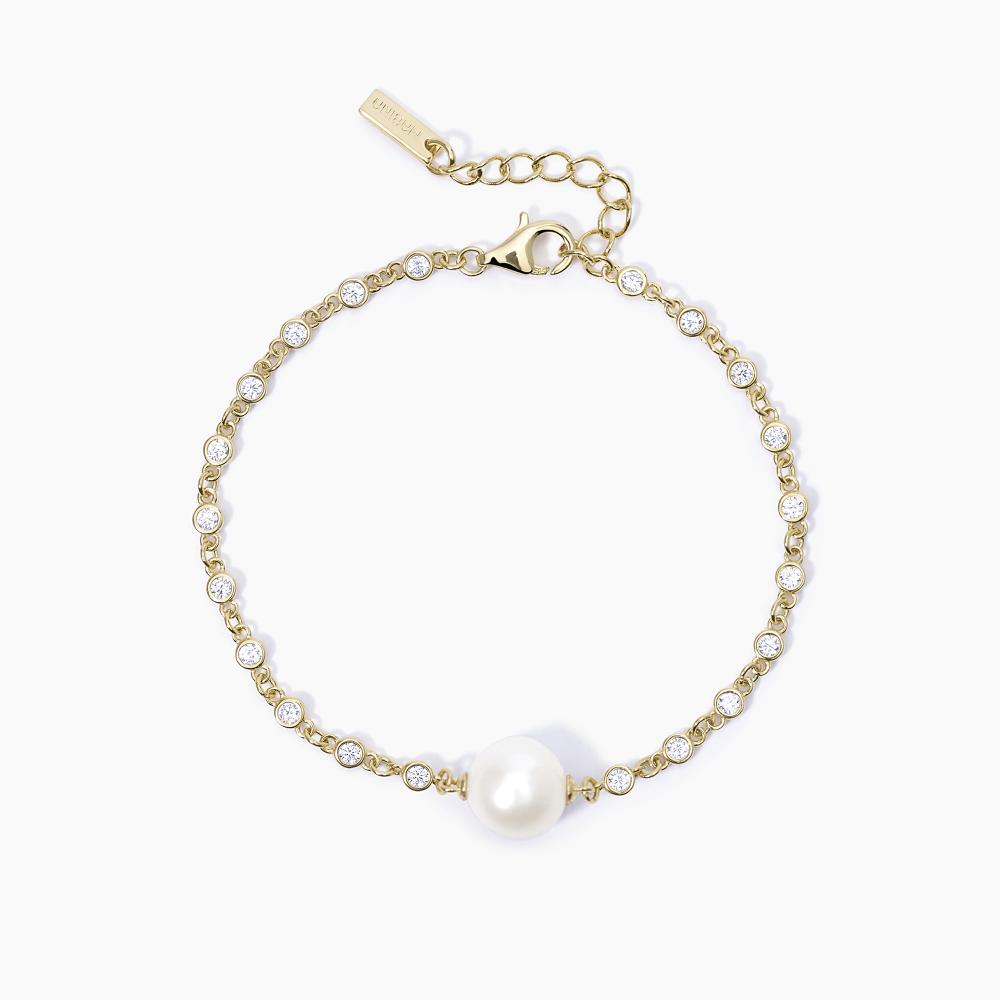 Mabina Gioielli Bracciale Dorato Con Perla Duchessa, Taglia: Unica