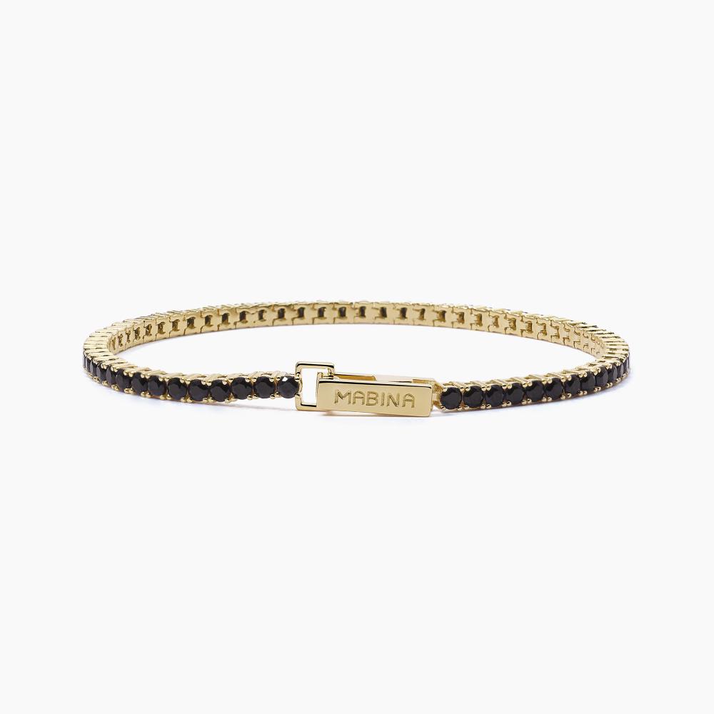 Mabina Gioielli Bracciale Tennis Nero Tennis Club, Taglia: Medium