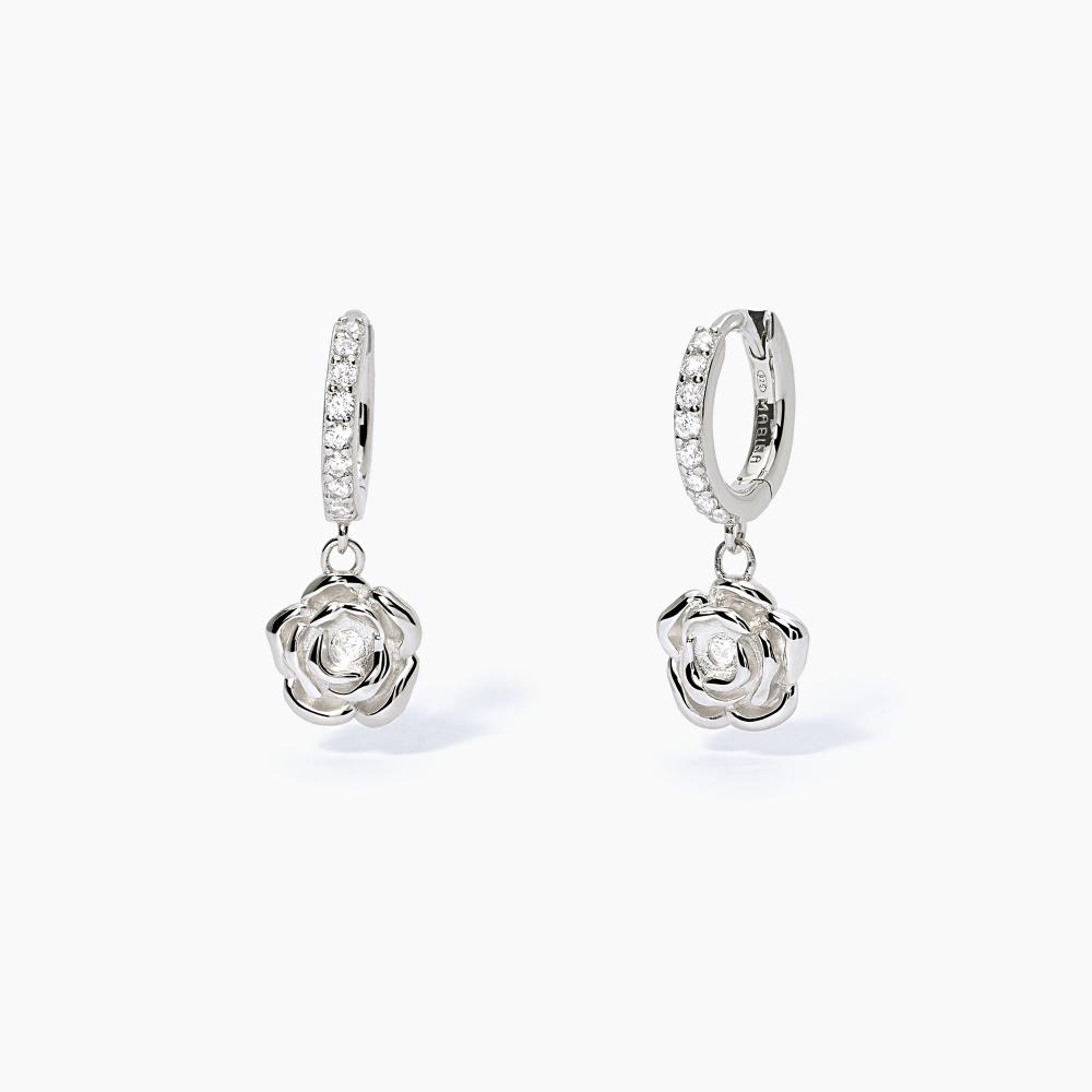 Orecchini Pendenti LKMY In Argento 925 Con Cristalli - Eleganti, Color Oro Rosa, Per Donne