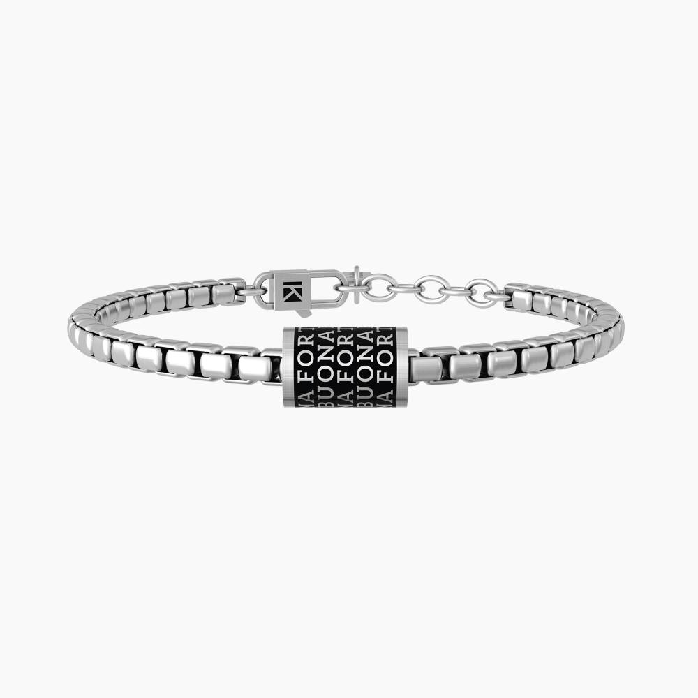 KIDULT Bracciale Donna Coccinella Portafortuna In Acciaio 316L Con Smalto Rosso E Cristalli, Regolabile