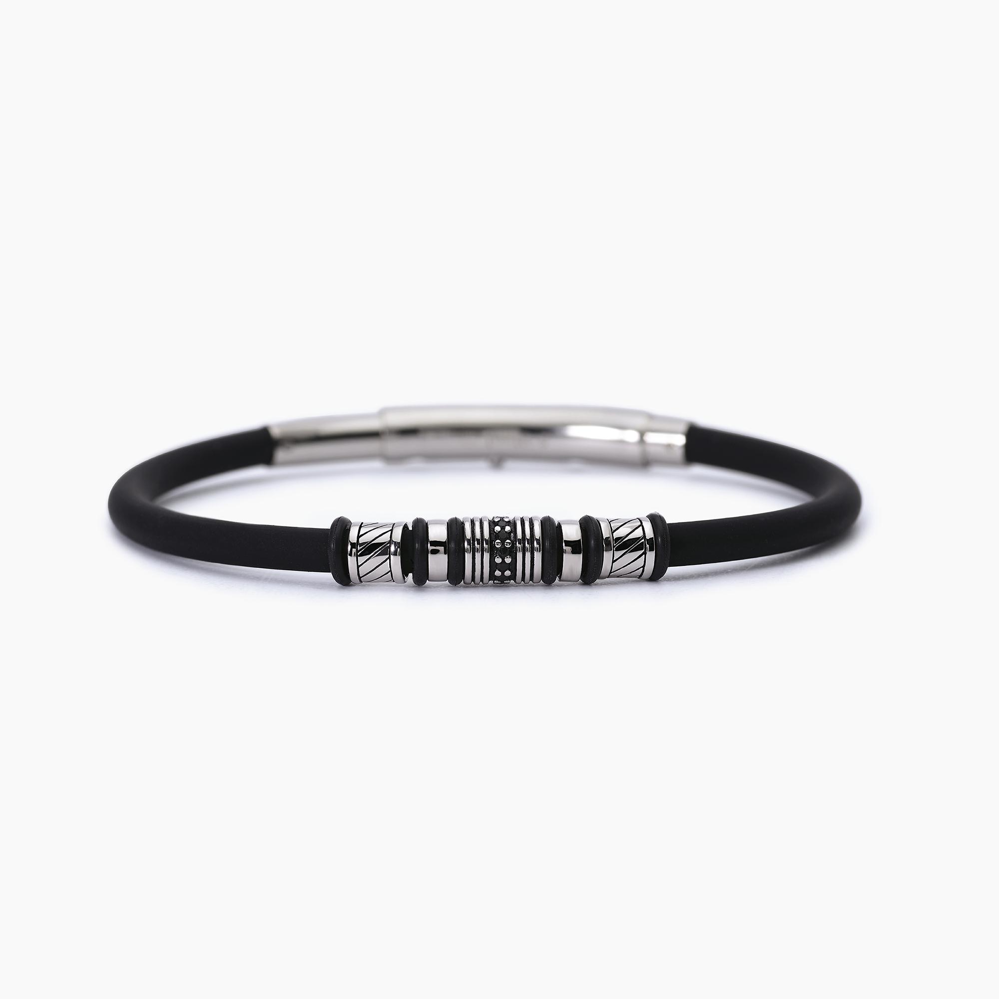 Philip Jones Bracciale Uomo In Maglia D'Acciaio Inossidabile - Polsino Ipoallergenico, Diametro 61 Mm, Regalo In Sacchetto Di Velluto