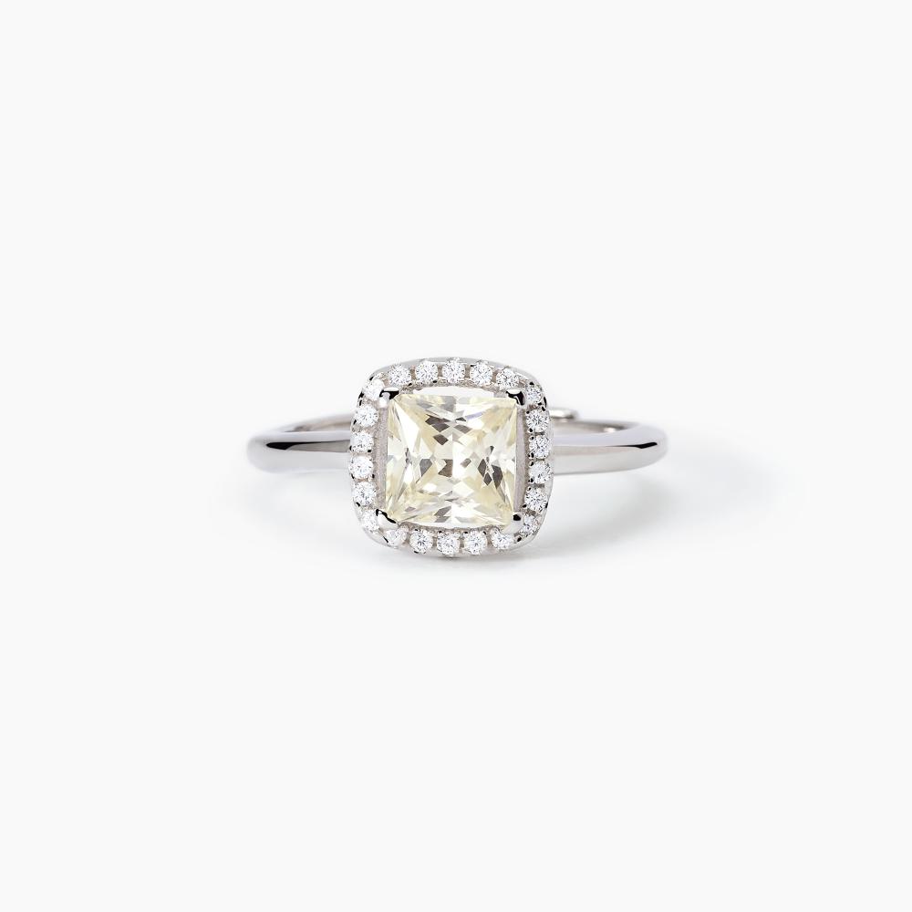 Mabina Gioielli Anello In Argento Con Zircone Lemon Cool Or Rétro?, Taglia: Unica
