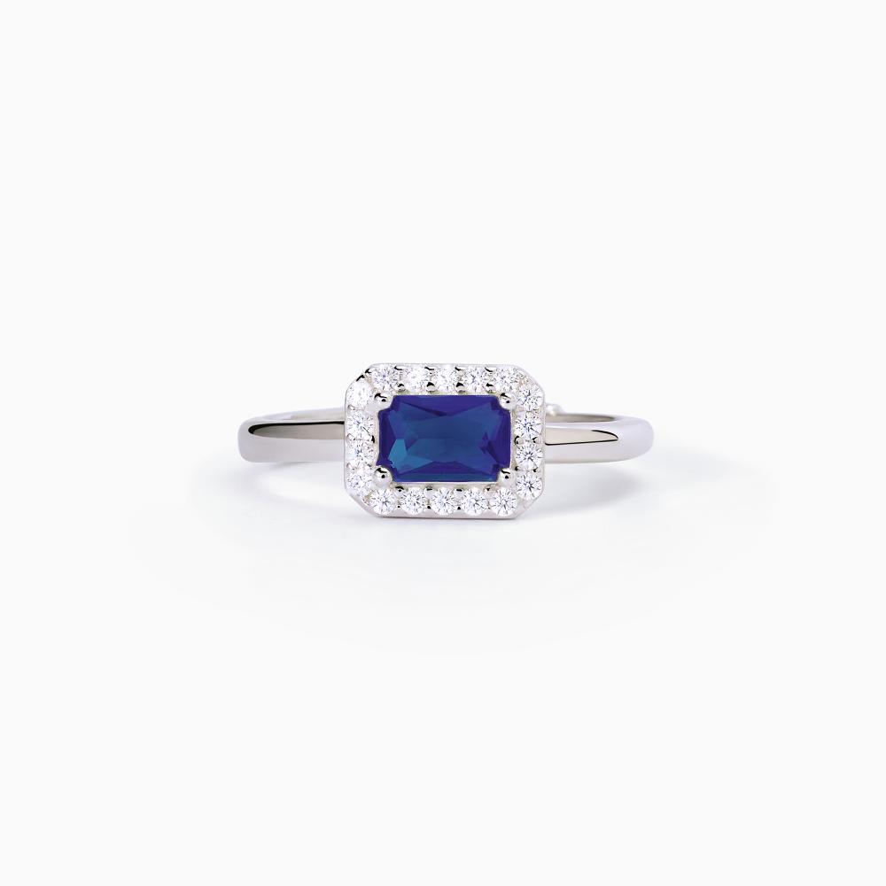 Mabina Gioielli Anello In Argento Con Zaffiro Sintetico E Zirconi Cool Or Rétro?, Taglia: Unica