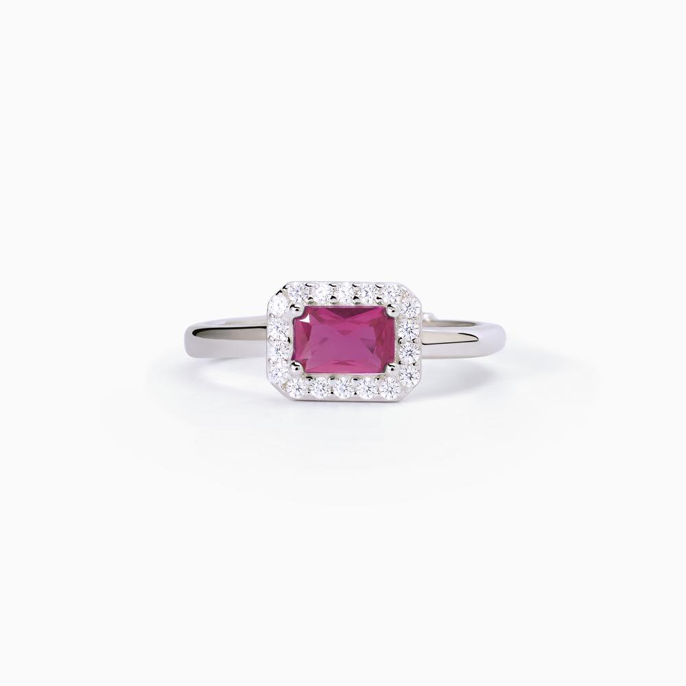 Mabina Gioielli Anello In Argento Con Rubino Sintetico E Zirconi Cool Or Rétro?, Taglia: Unica