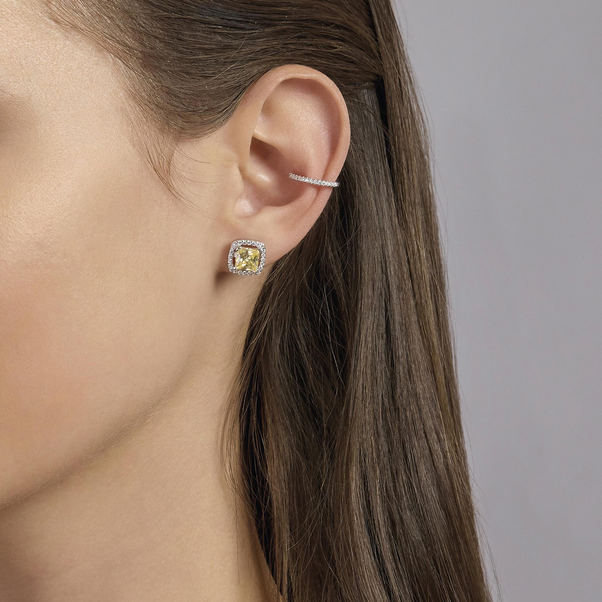 Orecchino Ear Cuff In Argento Con Zirconi Mabina Gioielli