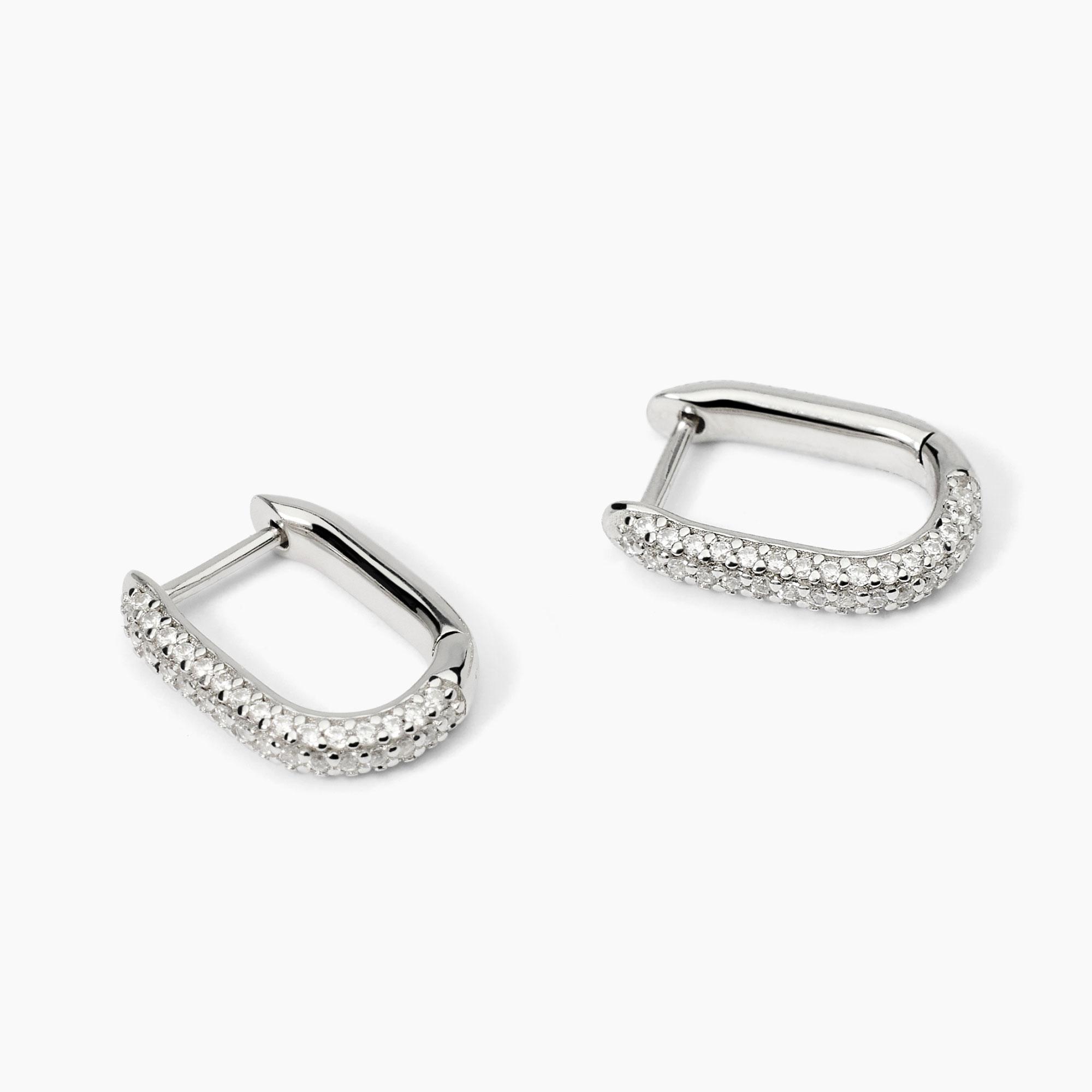 Orecchini Donna Cerchi Con Zirconi - Argento 925 E Brillantini | Design Moderno E Elegante - Foto 10