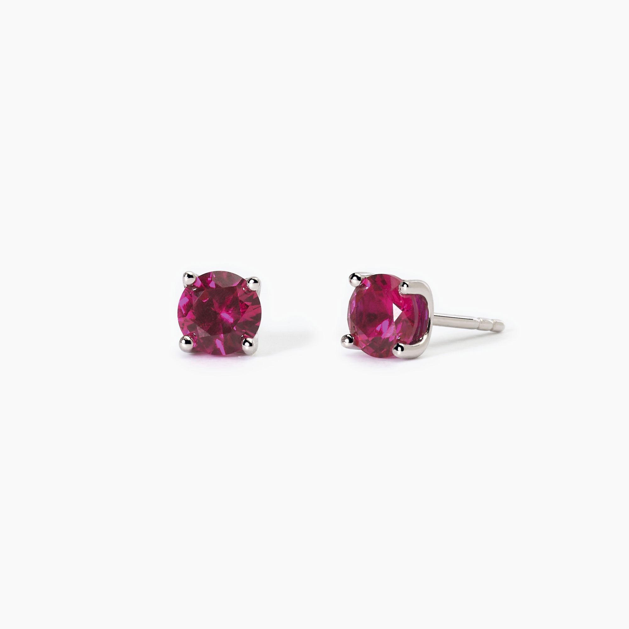 Orecchini A Lobo In Argento 925 Con Rubino Birmano Rosso Naturale – Piccoli E Delicati, Regalo Perfetto