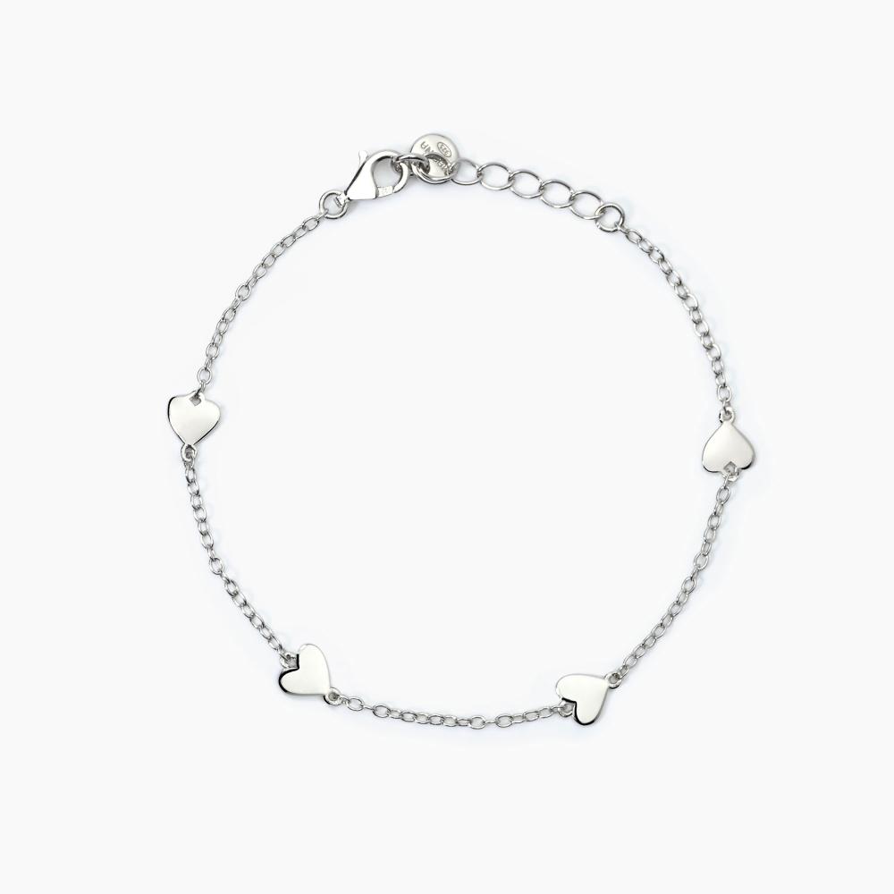 Mabina Gioielli Bracciale In Argento Con Cuori Mon Amour, Taglia: Unica