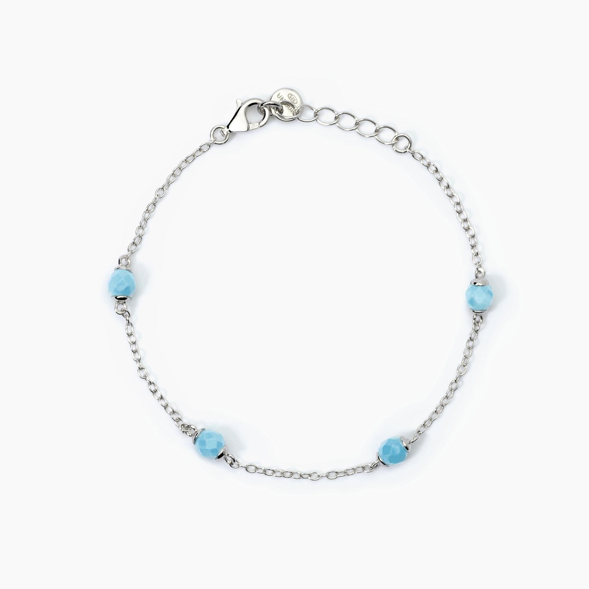 Bracciale bambina in argento con turchese