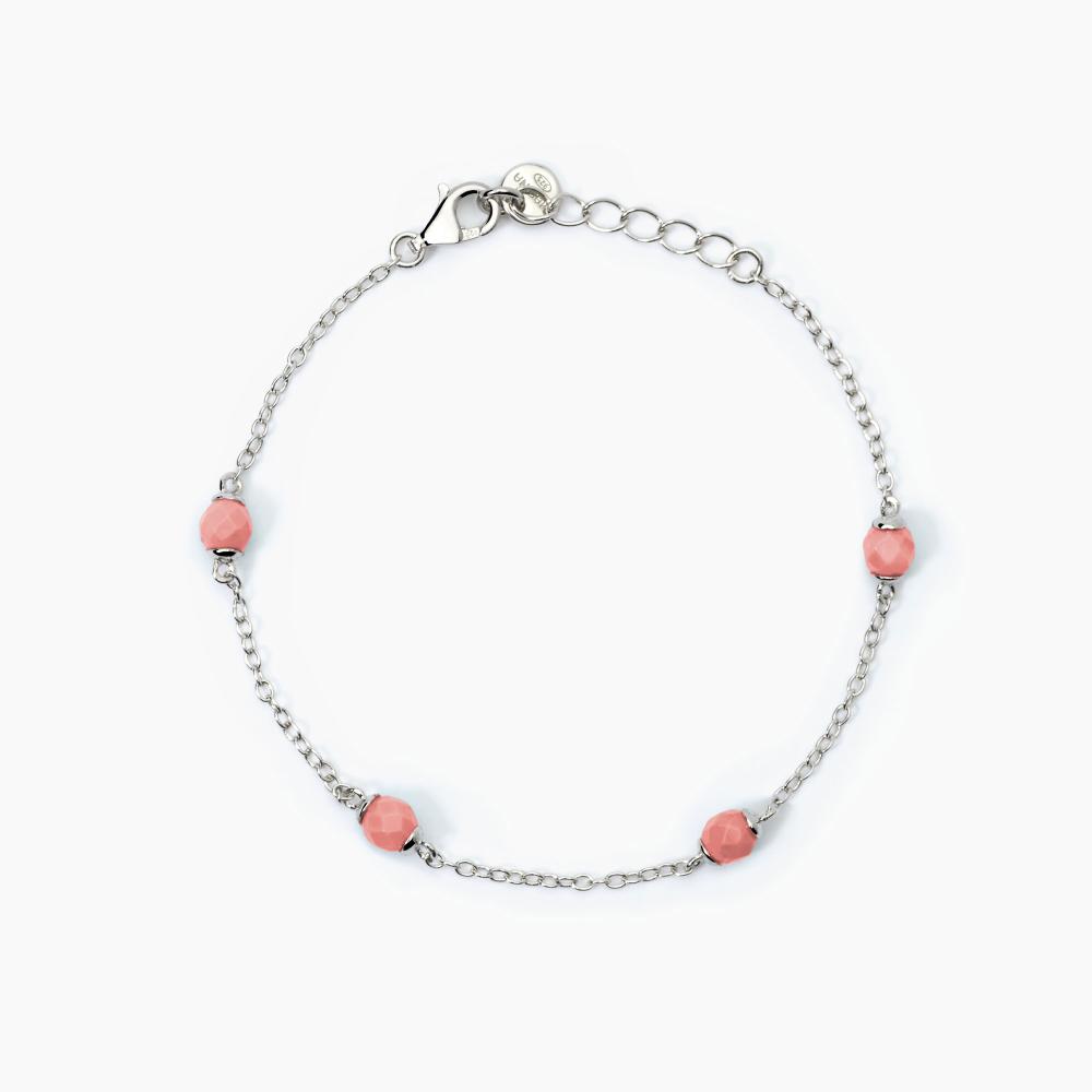 Mabina Gioielli Bracciale In Argento Con Corallo Dream Stone, Taglia: Unica