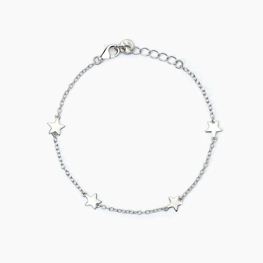 Mabina Gioielli Bracciale In Argento Con Stelline Stella Stellina, Taglia: Unica