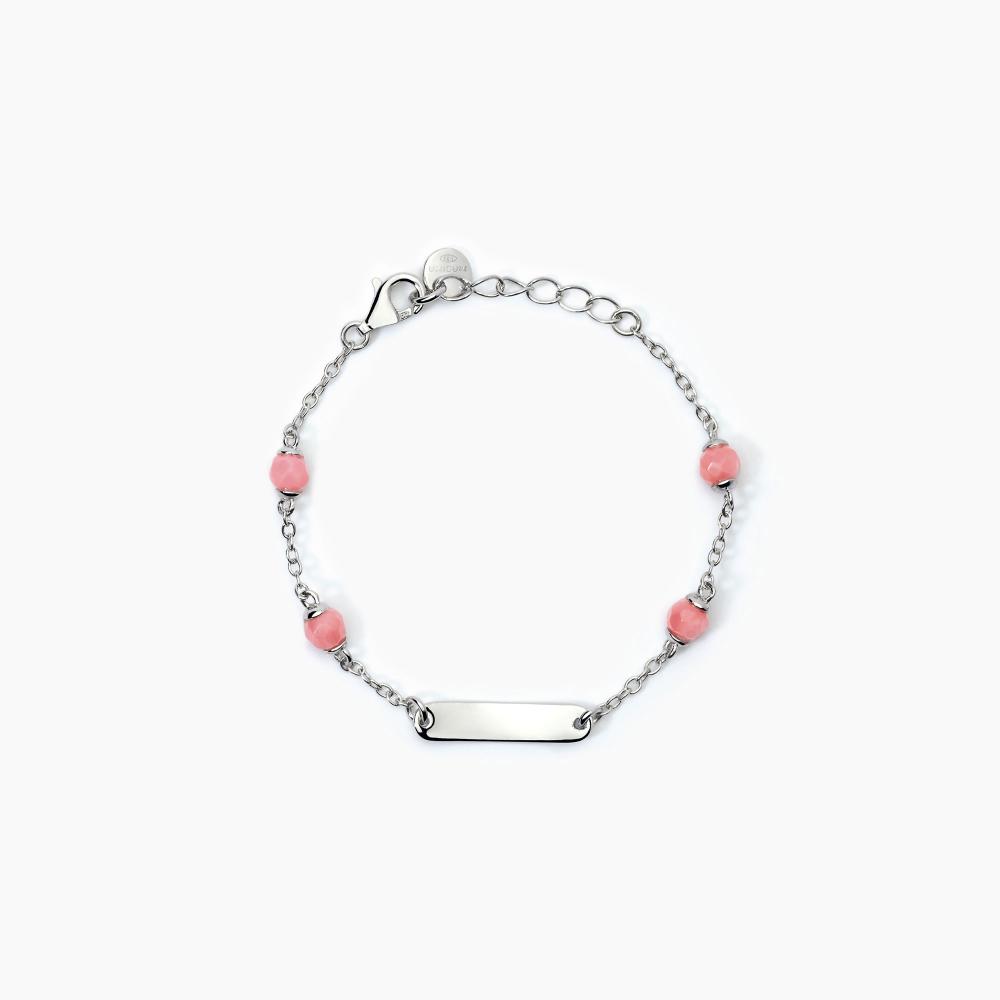 Mabina Gioielli Bracciale Personalizzabile In Argento Con Corallo Baby, Taglia: Unica