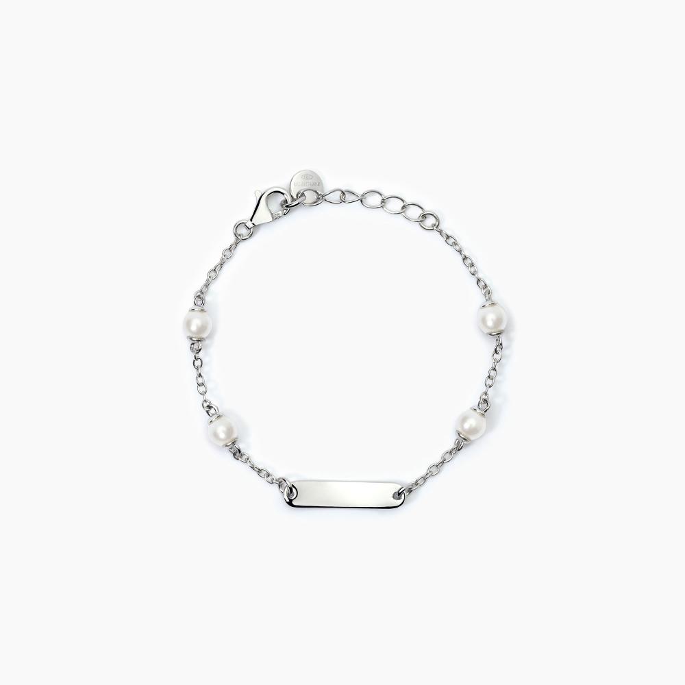 Mabina Gioielli Bracciale Personalizzabile In Argento Con Perle Baby, Taglia: Unica