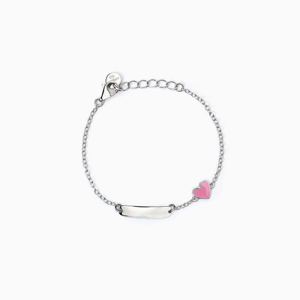 Mabina Gioielli Bracciale Personalizzabile In Argento Con Cuoricino Heart, Taglia: Unica