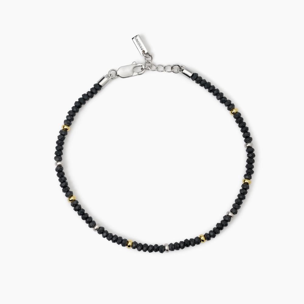 Mabina Gioielli Bracciale In Argento Con Ematite E Inserti Dorati On Road, Taglia: Unica
