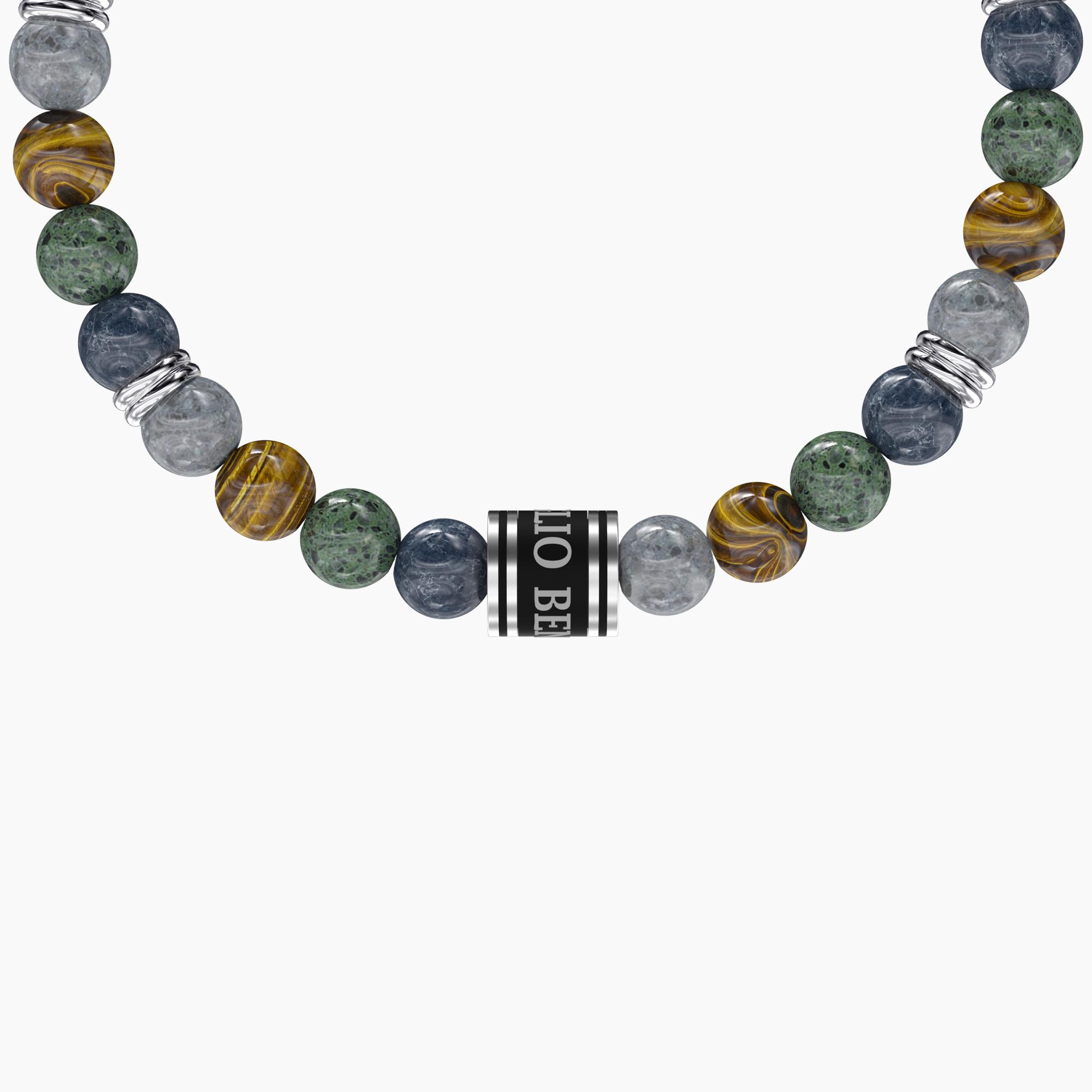 Bracciale Elastico Uomo Donna Con Pietre Colorate E Simbolo Della Pace - KIDULT