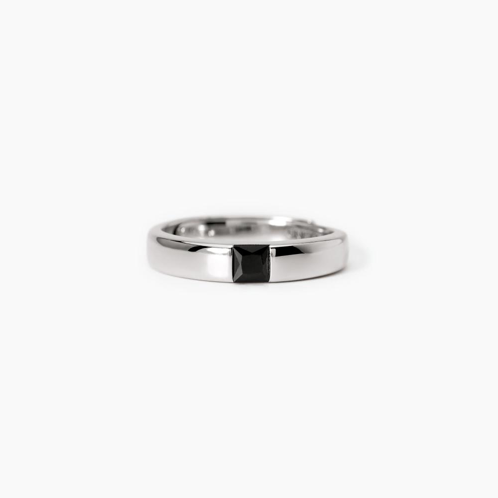Mabina Gioielli Anello Uomo In Argento Con Zircone Nero Iconico, Taglia: Unica