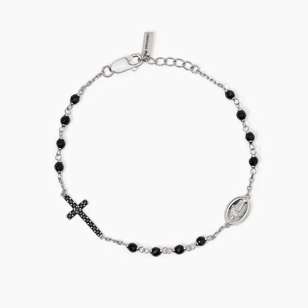 Mabina Gioielli Bracciale Uomo In Argento Con Croce E Madonnina Mystical, Taglia: Unica