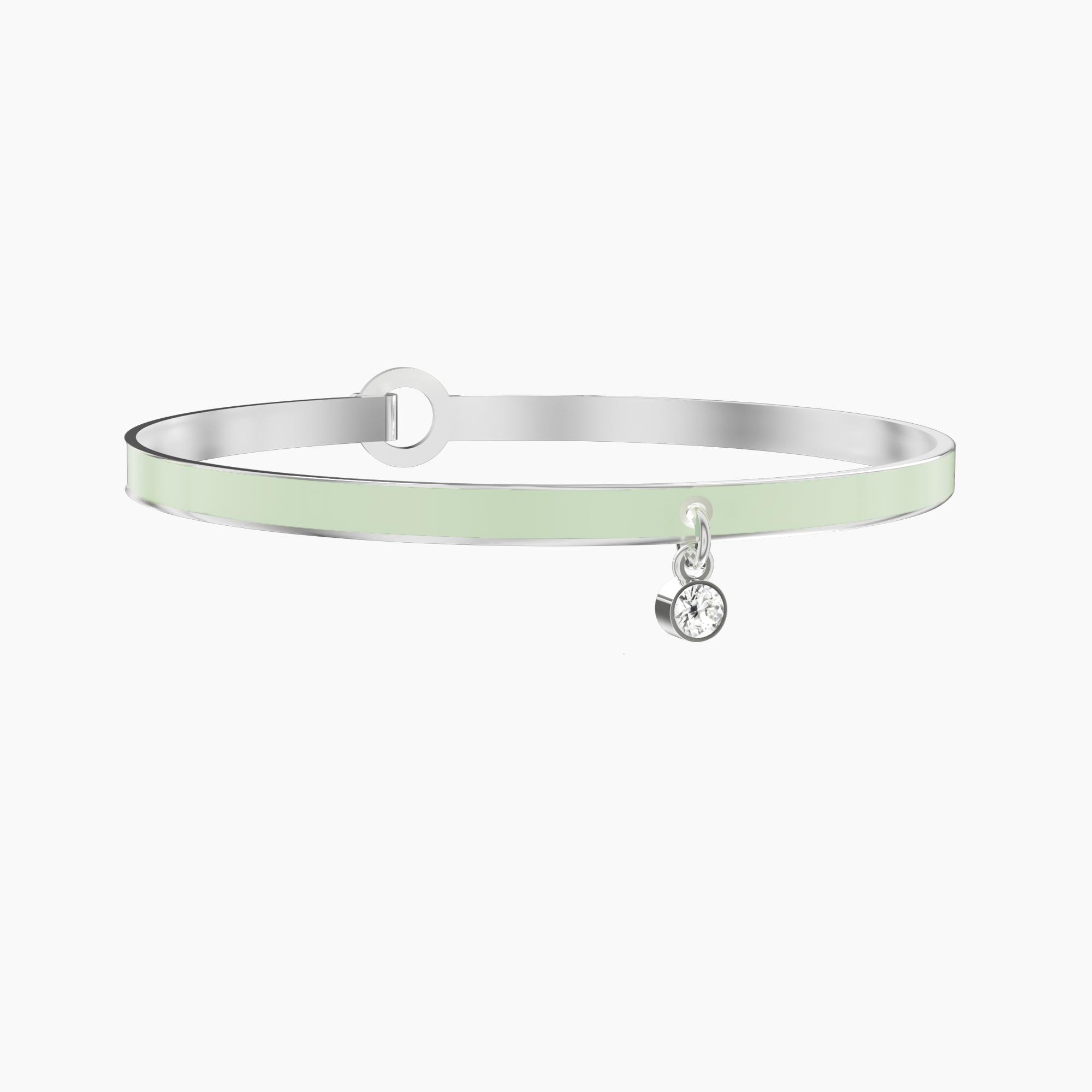 KIDULT Bracciale Donna Con Agata Verde E Acciaio 316L, Elasticizzato E Regolabile, Collezione Energy Stone - 231530