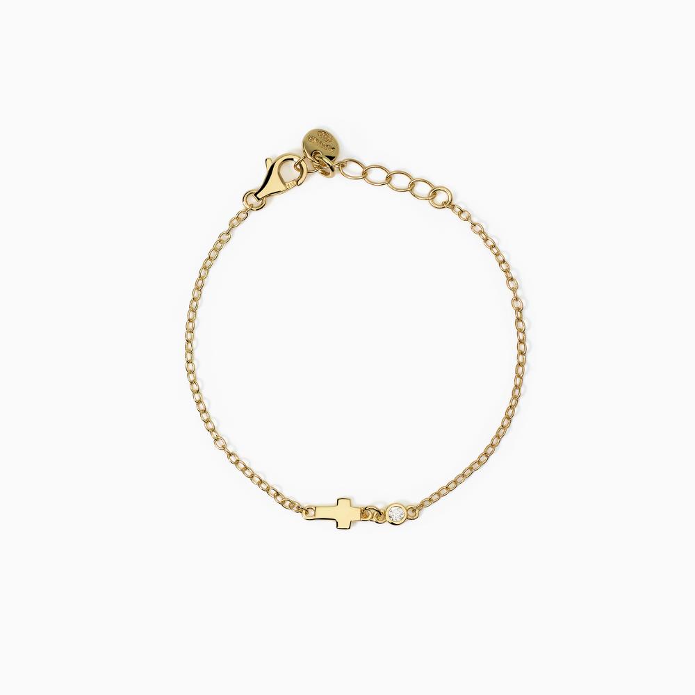 Mabina Gioielli Bracciale Per Bambini Con Croce E Zircone Abbi Fede, Taglia: Unica