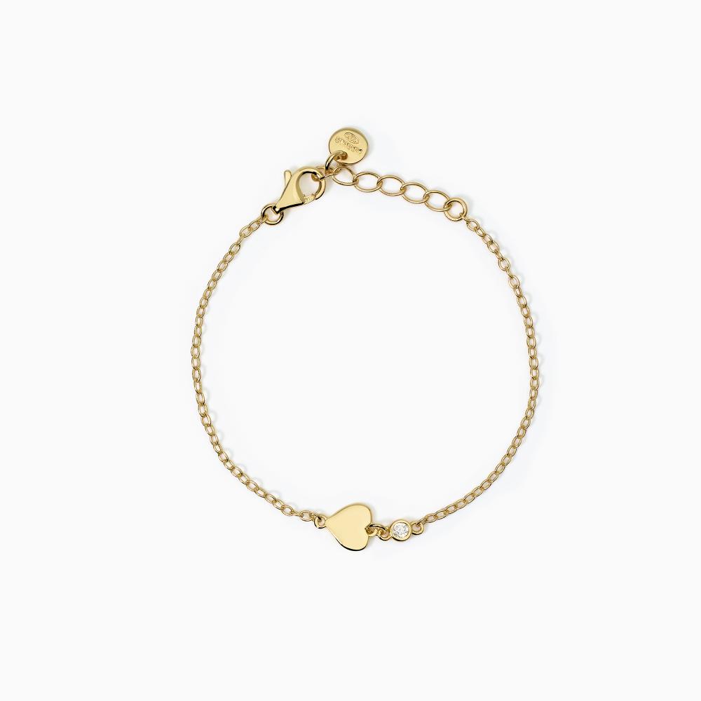 Mabina Gioielli Bracciale Da Bambina Con Cuore E Zircone Tvb, Taglia: Unica
