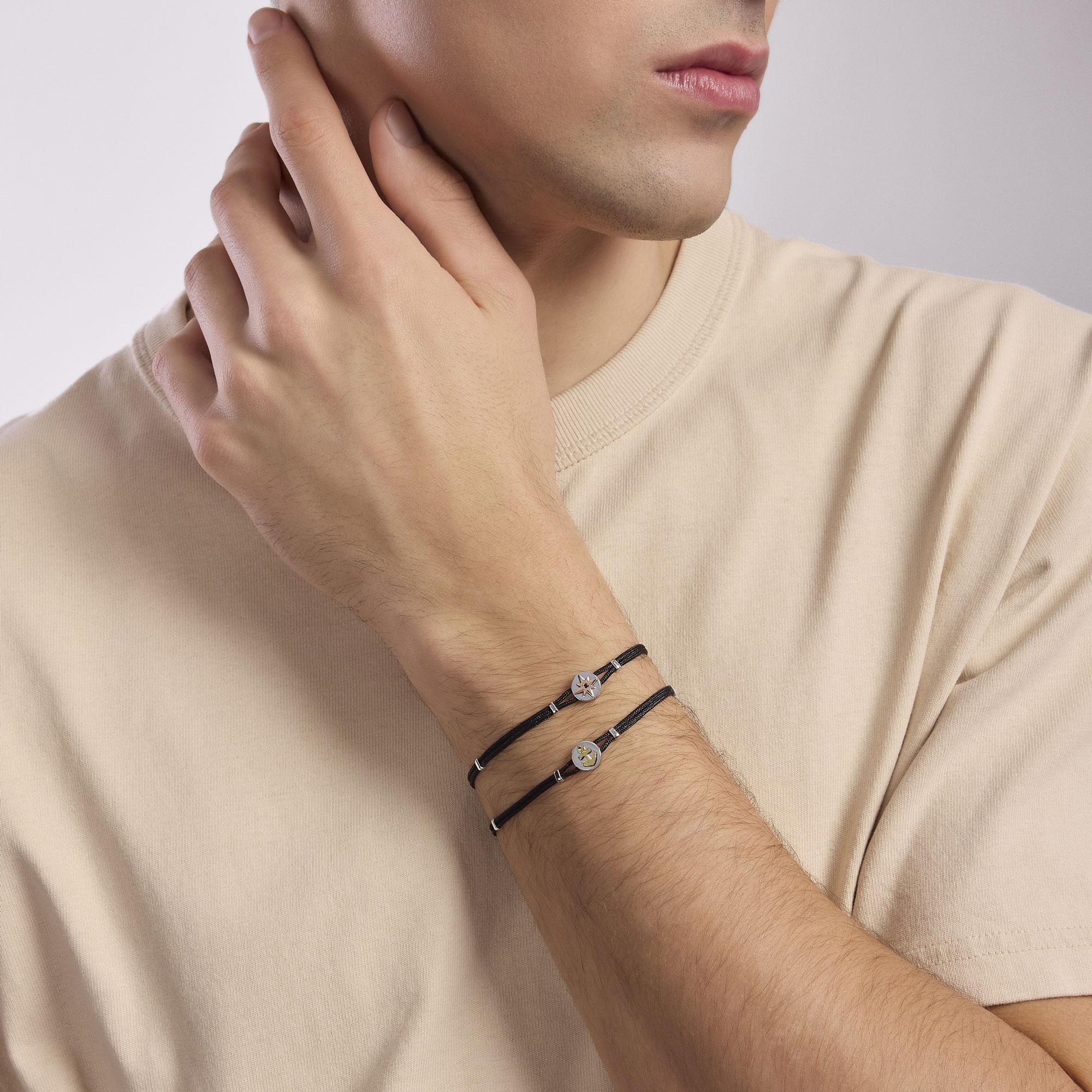 Thomas Sabo Bracciale In Nylon Con Charm Cuori – Argento 925 – Regolabile 14-20 Cm – Regalo Personalizzato