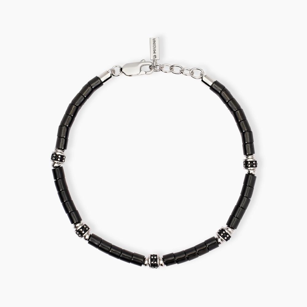 Mabina Gioielli Bracciale Uomo Con Elementi Ceramica Pit Stop, Taglia: Unica
