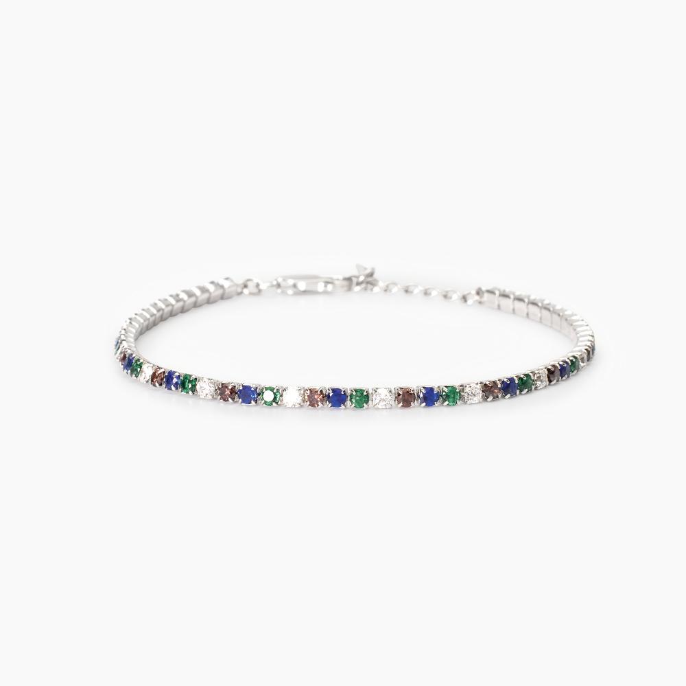 Mabina Gioielli Bracciale Tennis Uomo Multicolor Mini Tennis, Taglia: Unica
