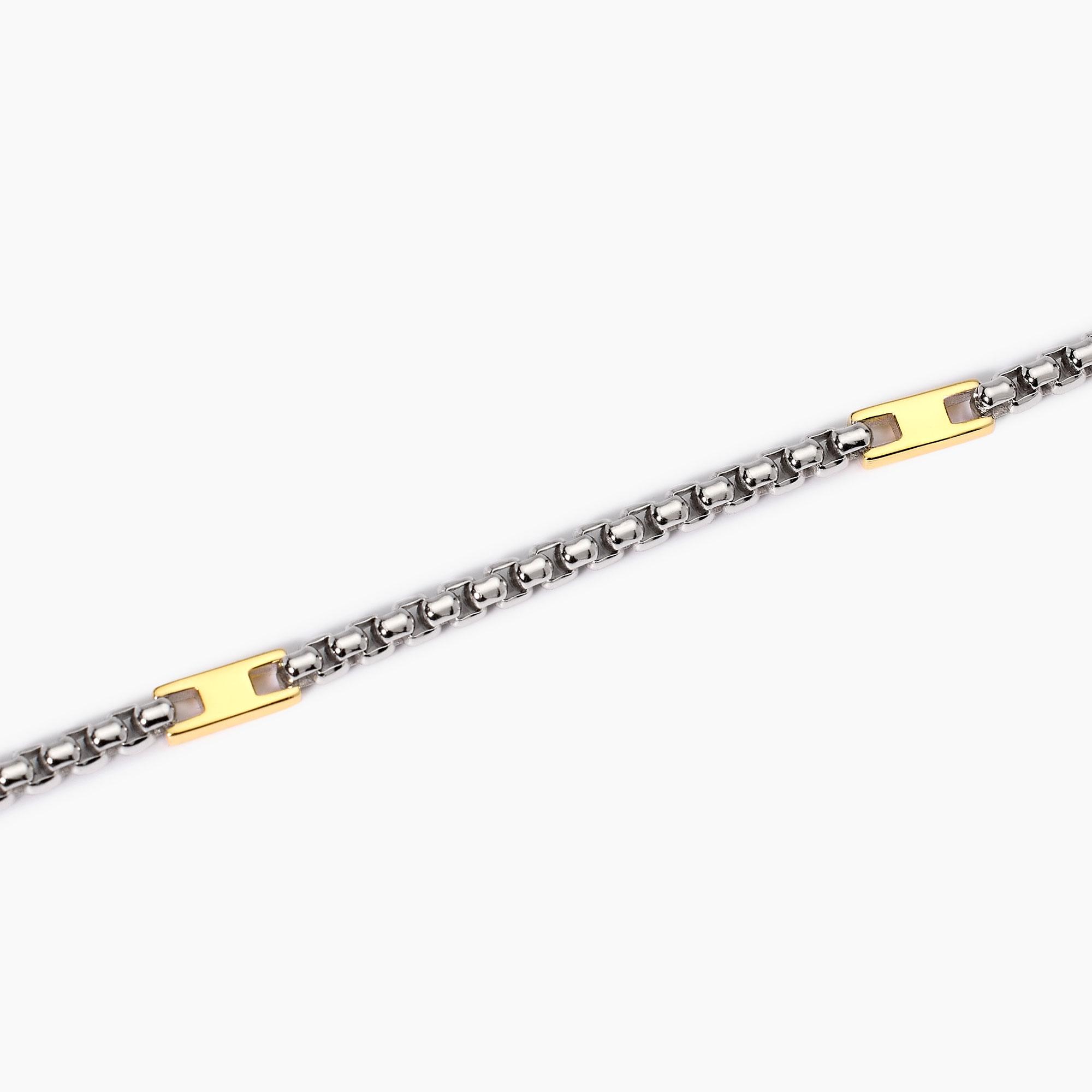 Bracciale Uomo OIDEA A Maglia Barbazzale In Acciaio Inossidabile | Colori Nero, Argento, Oro | Lunghezza 20,5 Cm, Chiusura A Moschettone - 3