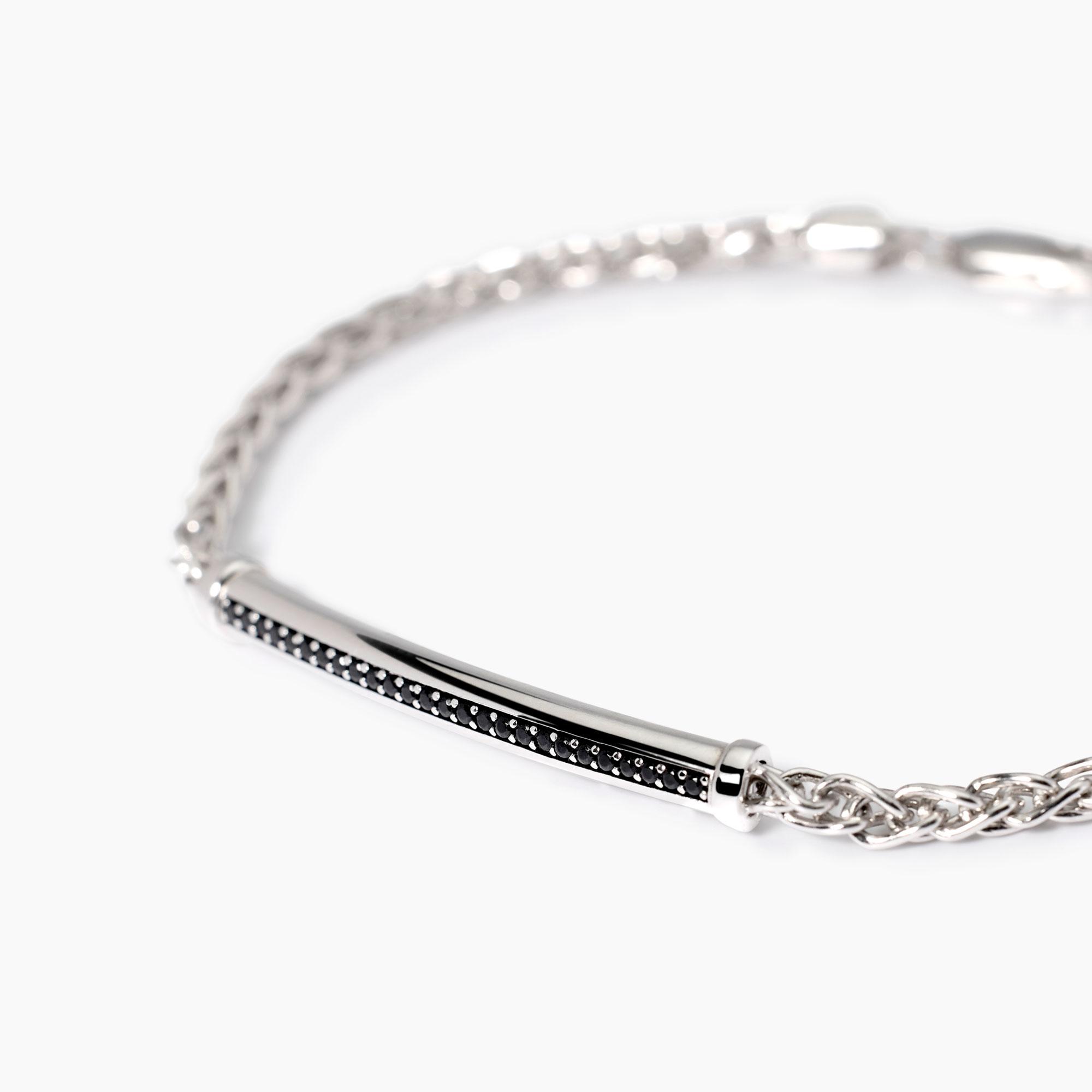 Bracciale Rigido Uomo In Argento 925 Tuscany Silver: Modello Twist Satinato Ossidato, Lunghezza 19 Cm - 2