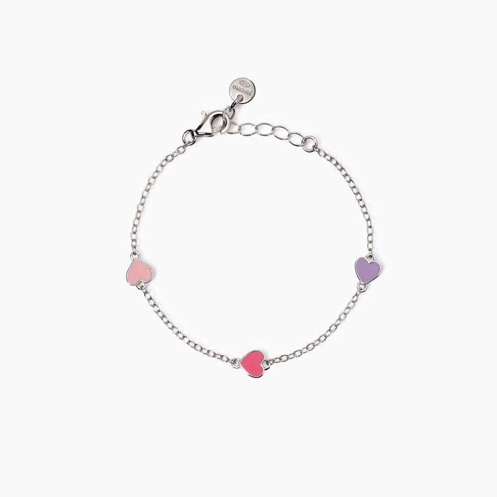Mabina Gioielli Bracciale Con Cuoricini Smaltati Mon Amour, Taglia: Unica