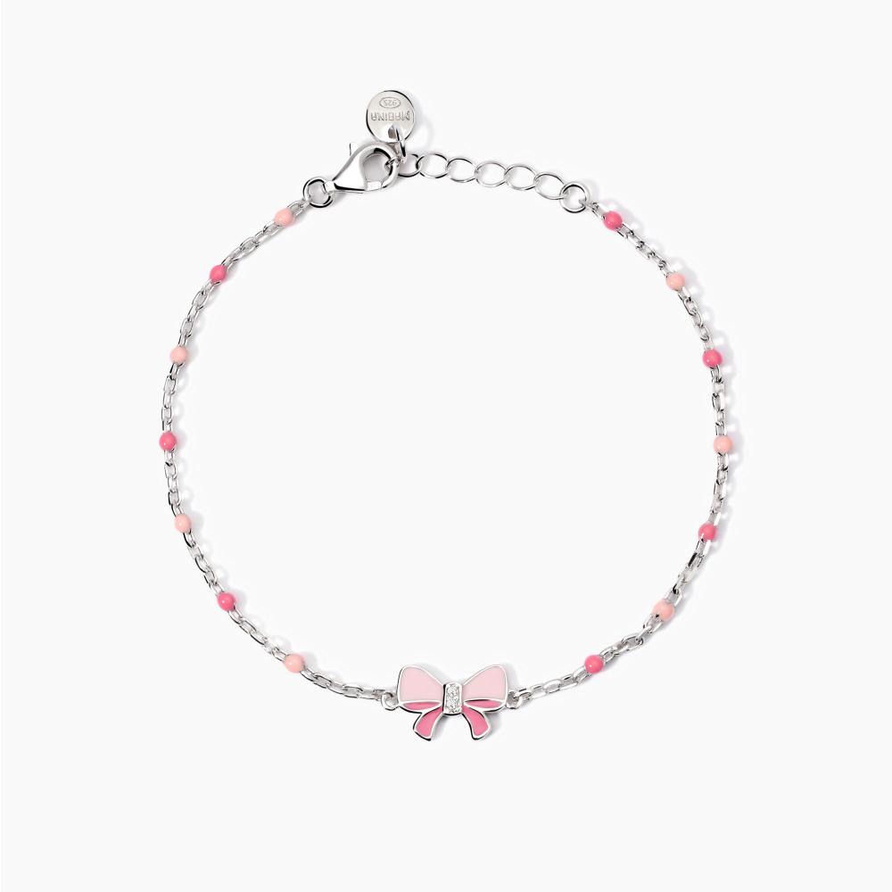 Mabina Gioielli Bracciale Con Fiocchetto Smaltato Pink Lady, Taglia: Unica
