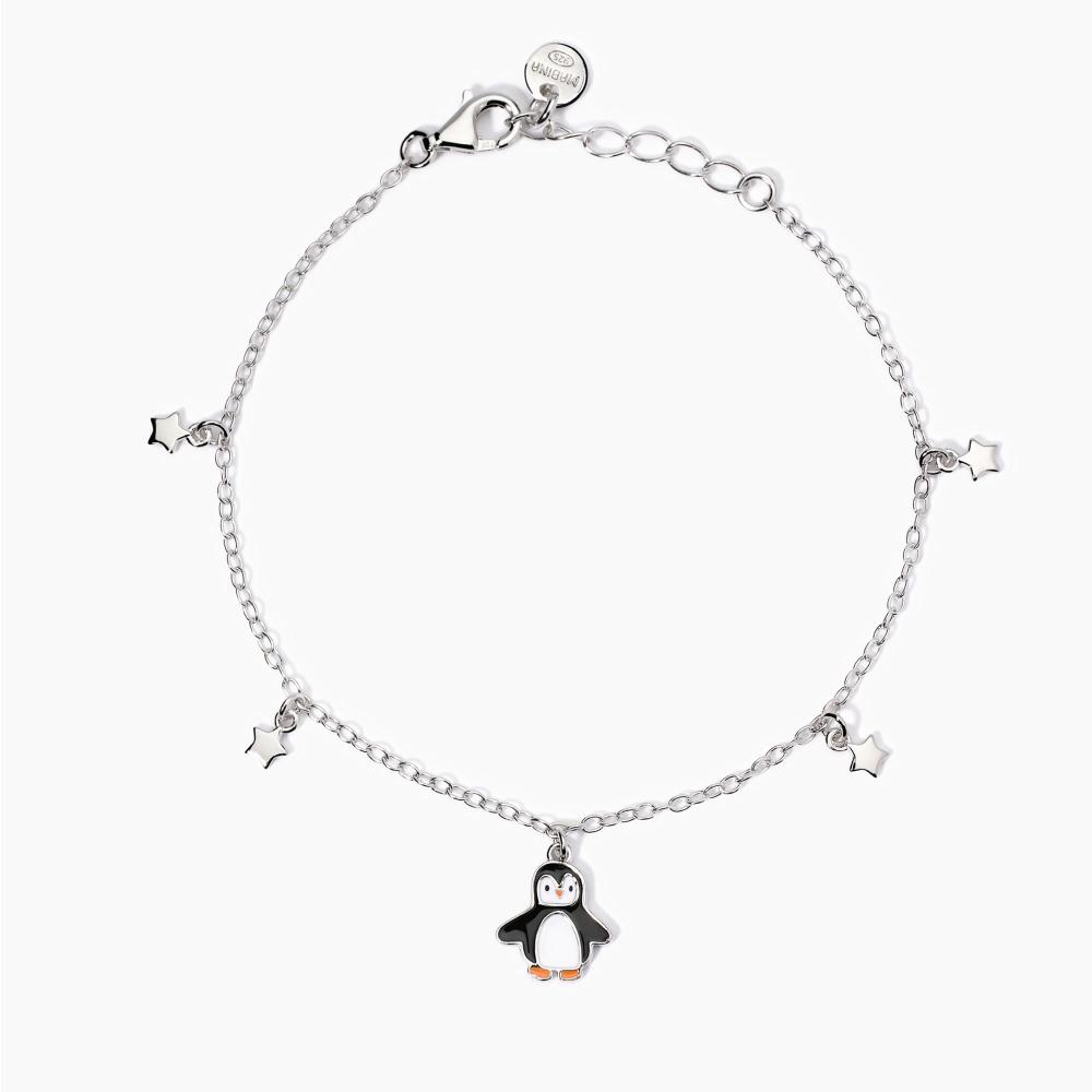 Mabina Gioielli Bracciale Con Pinguino E Stelline Sig. Pinguino, Taglia: Unica