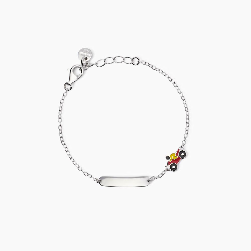 Mabina Gioielli Bracciale Con Moto E Targhetta Incidibile Moto-tag, Taglia: Unica