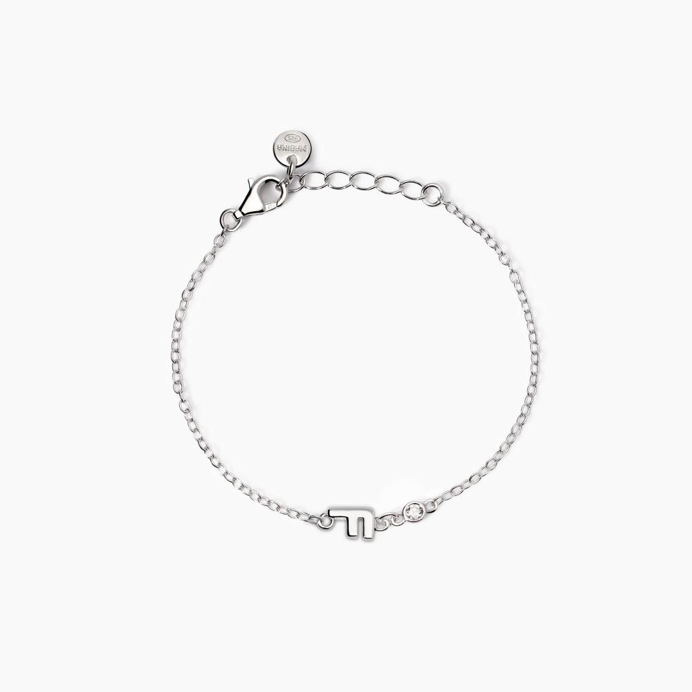 Mabina Gioielli Bracciale Neonato Con Lettera F Welcome Baby, Taglia: Unica