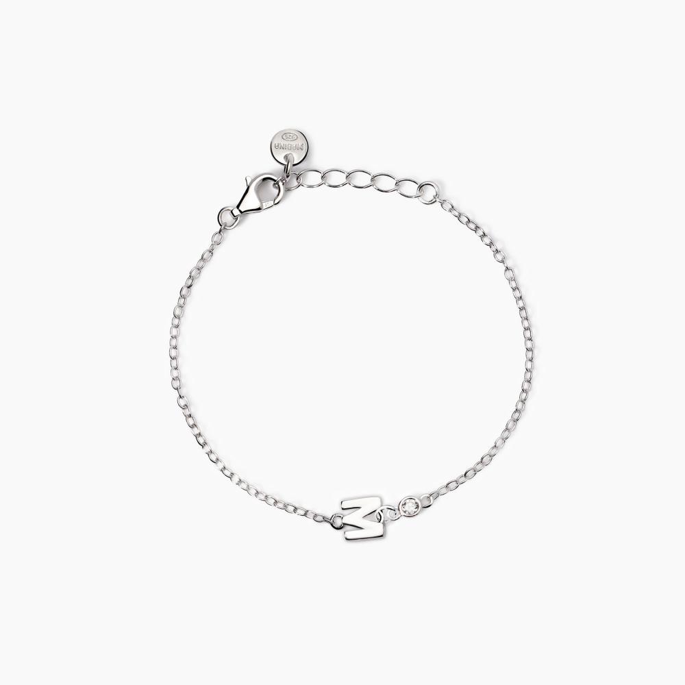 Mabina Gioielli Bracciale Neonato Con Lettera M Welcome Baby, Taglia: Unica