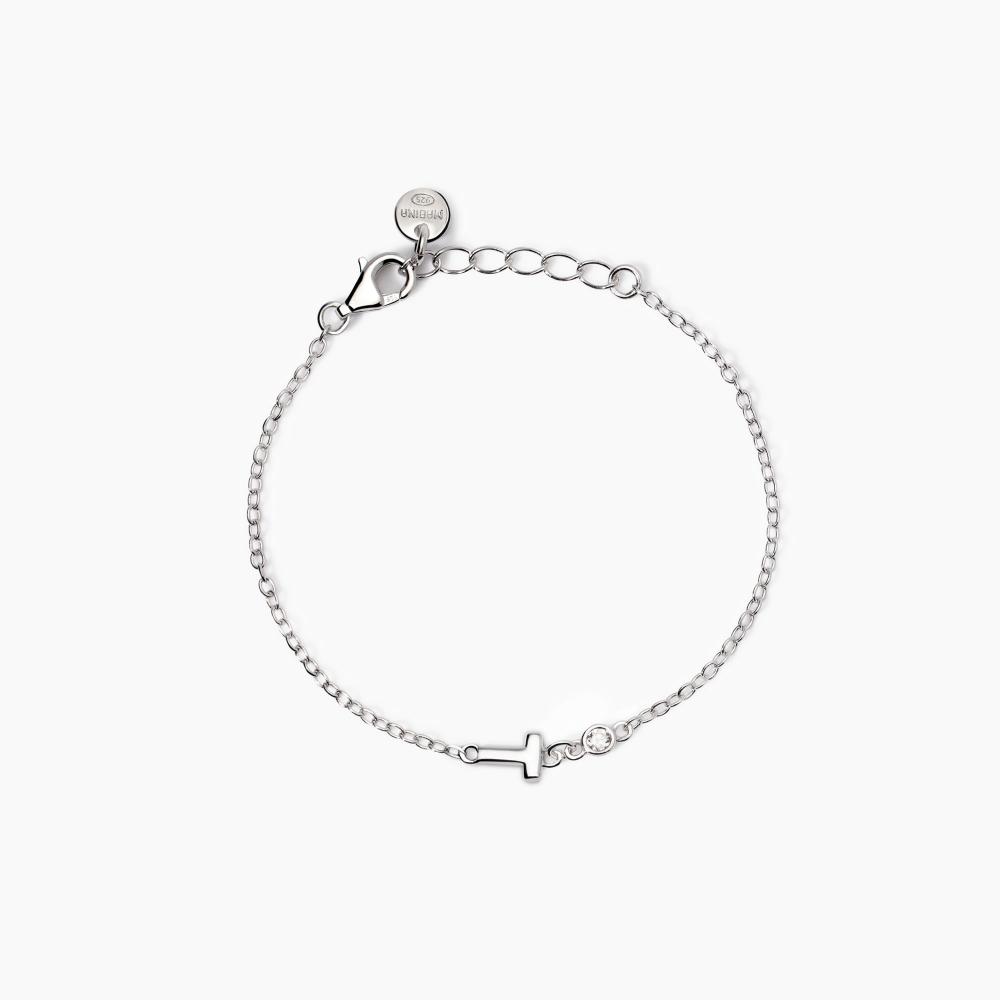 Mabina Gioielli Bracciale Neonato Con Lettera T Welcome Baby, Taglia: Unica