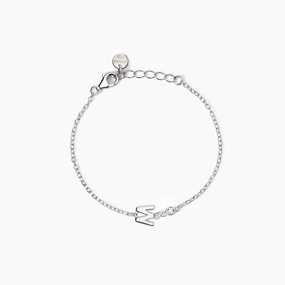 Mabina Gioielli Bracciale Neonato Con Lettera W Welcome Baby, Taglia: Unica