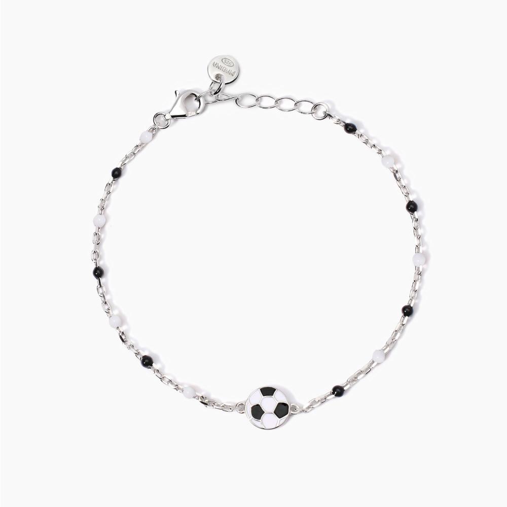 Mabina Gioielli Bracciale Con Pallone E Inserti Bianchi E Neri W Il Football, Taglia: Unica