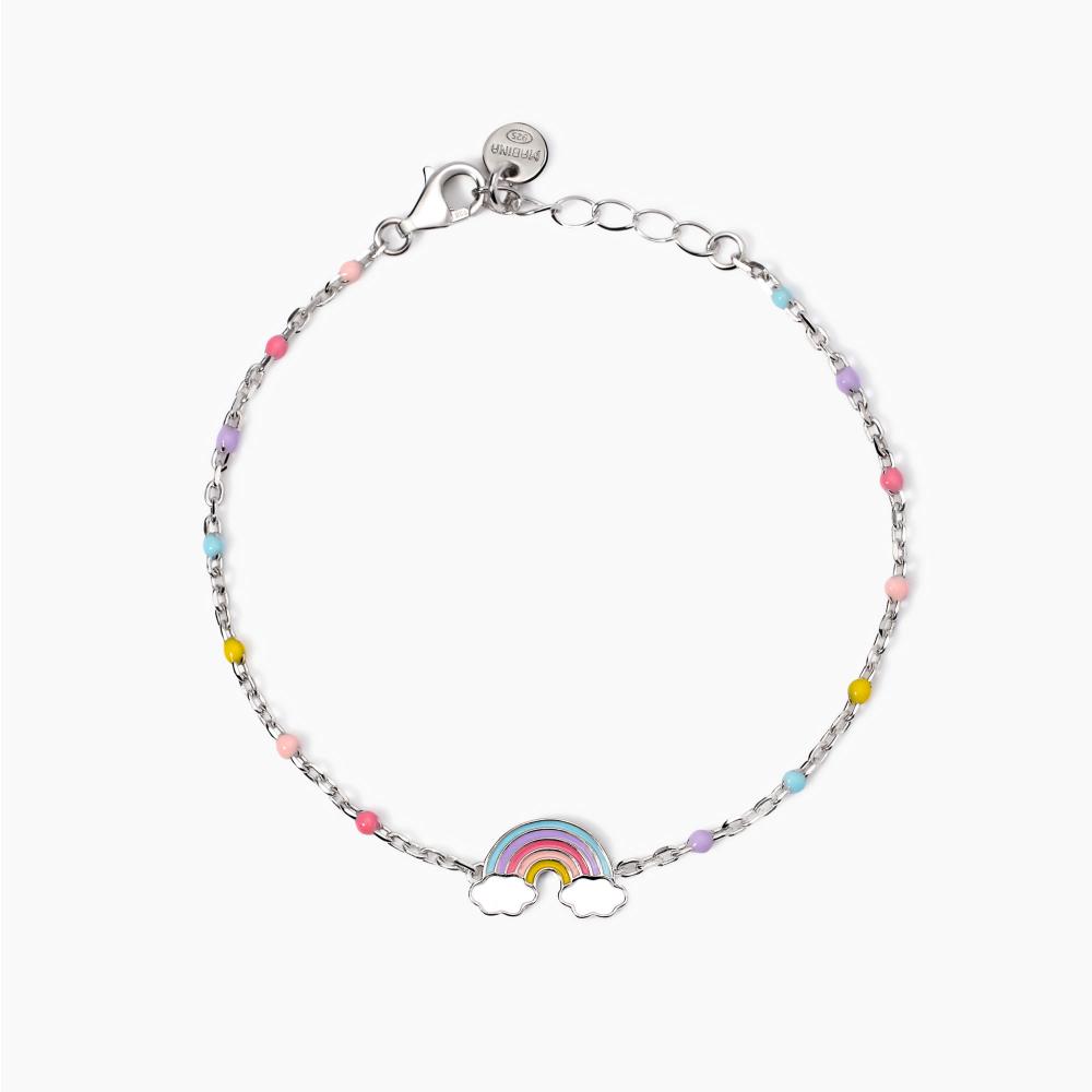 Mabina Gioielli Bracciale Con Arcobaleno Smaltato Rainbow, Taglia: Unica