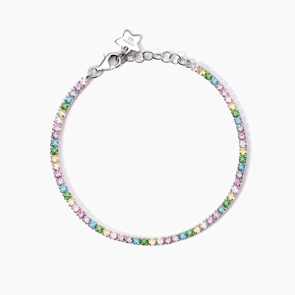 Mabina Gioielli Bracciale Con Corindone Sintetico E Zirconi Mini Tennis, Taglia: Unica
