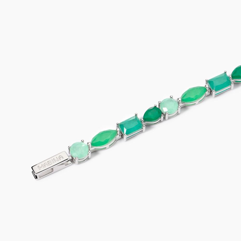 Bracciale con fusion stone glass verde 