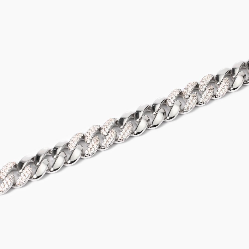 Bracciale con catena groumette e zirconi