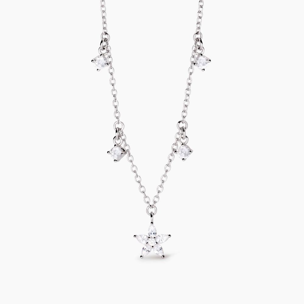 Mabina Gioielli Girocollo In Argento Con Ciondolo Fiore Incantesimo, Taglia: Unica