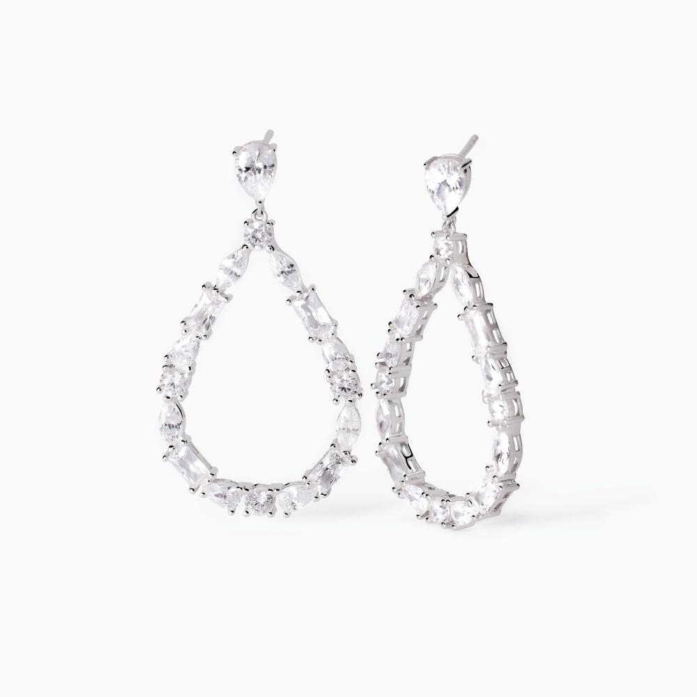 Mabina Gioielli Orecchini In Argento A Goccia Con Zirconi Luxury, Taglia: Unica